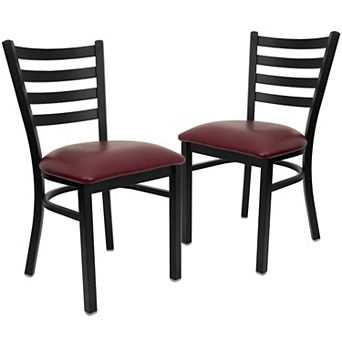 Emma And Oliver 2 Pack Ladder Back Metal Restaurant Chair
