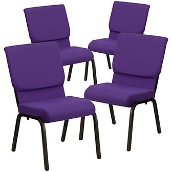 Emma And Oliver 4 Pack 18.5''w Stacking Church Chair