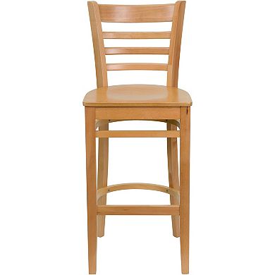 Emma And Oliver Bar Stools - set Of 2 Wood Bar Stools With Back