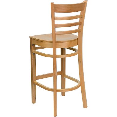 Emma And Oliver Bar Stools - set Of 2 Wood Bar Stools With Back
