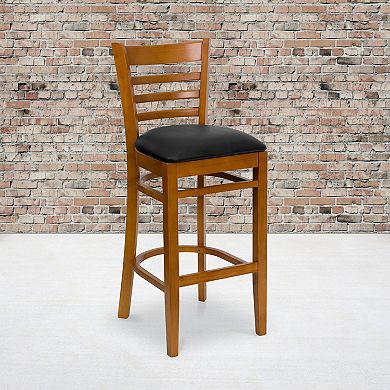 Emma And Oliver Bar Stools - set Of 2 Wood Bar Stools With Back