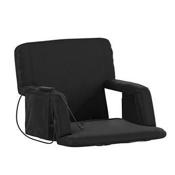 Emma And Oliver Mikki Extra Wide Portable Heated Reclining Stadium Chair W/armrests