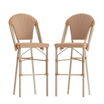 Merrick Lane Celia Set Of Two Indoor/outdoor Stacking Bistro Bar Stools