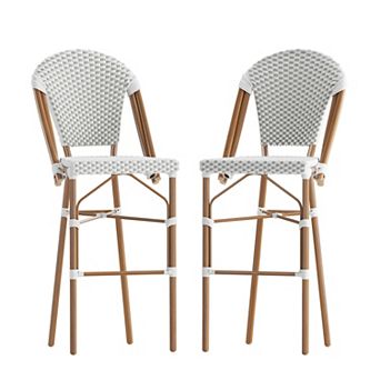 Merrick Lane Celia Set Of Two Indoor/outdoor Stacking Bistro Bar Stools