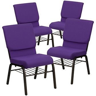 Emma And Oliver 4 Pack 18.5''w Church Chair With Book Rack