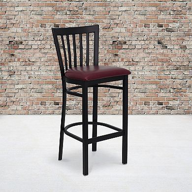 Emma And Oliver 2 Pack School House Back Metal Restaurant Barstool