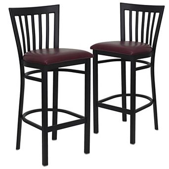 Emma And Oliver 2 Pack School House Back Metal Restaurant Barstool