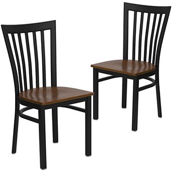 Emma And Oliver 2 Pack School House Back Metal Restaurant Chair