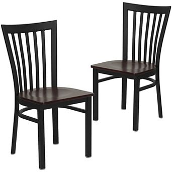 Emma And Oliver 2 Pack School House Back Metal Restaurant Chair