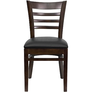 Emma And Oliver 2 Pack Ladder Back Wooden Restaurant Chair