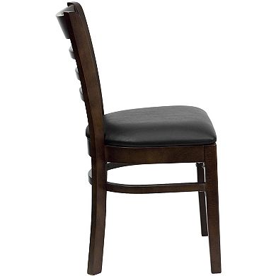 Emma And Oliver 2 Pack Ladder Back Wooden Restaurant Chair