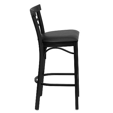 Emma And Oliver 2 Pack Two-slat Ladder Back Metal Restaurant Barstool