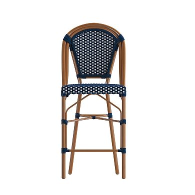 Merrick Lane Sacha Set Of Two Stacking Bistro Counter Stools With Pe Seats And Backs