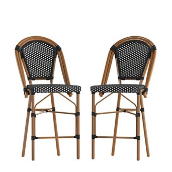 Merrick Lane Sacha Set Of Two Stacking Bistro Counter Stools With Pe Seats And Backs