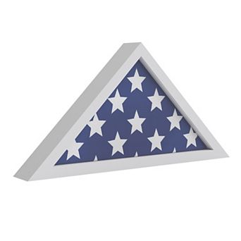 Merrick Lane Sabore Solid Wood Military Memorial Flag Display Case for 9.5' x 5' Flag
