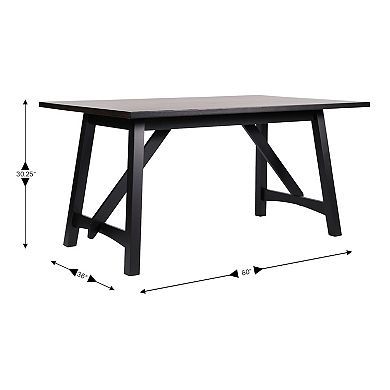 Merrick Lane Solid Wood Dining Table With Trestle Style Base