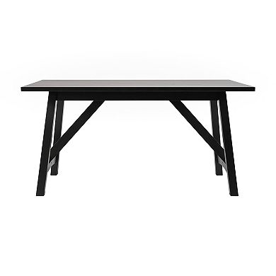 Merrick Lane Solid Wood Dining Table With Trestle Style Base
