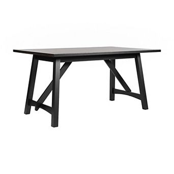 Merrick Lane Solid Wood Dining Table With Trestle Style Base