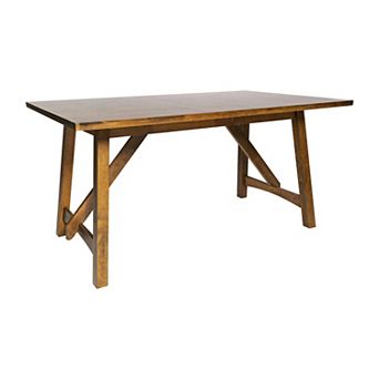 Merrick Lane Solid Wood Dining Table With Trestle Style Base