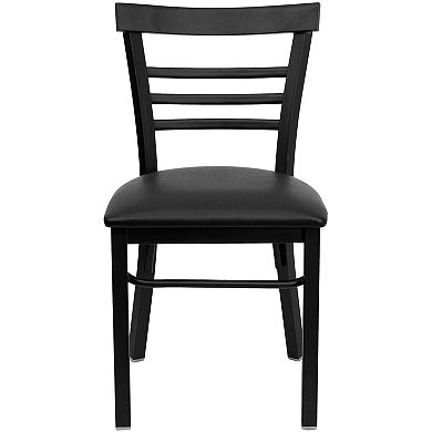 Emma And Oliver 2 Pack Three-slat Ladder Back Metal Restaurant Chair