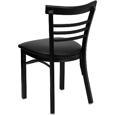 Emma And Oliver 2 Pack Three-slat Ladder Back Metal Restaurant Chair