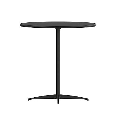 Emma And Oliver Round Wood Cocktail Table With 30" And 42" Columns