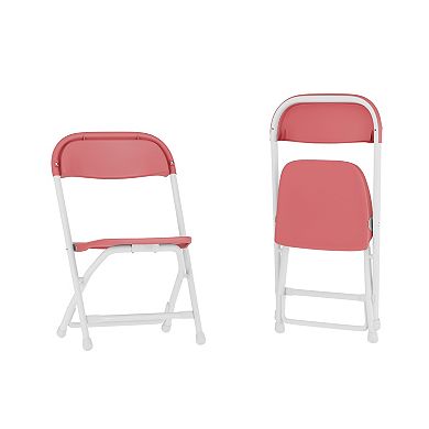 Emma and Oliver 2 Pack Kids Plastic Folding Chair Daycare Home School Furniture