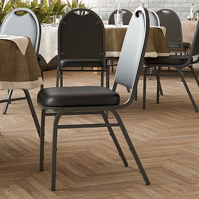 Emma and Oliver Upholstered Stacking Dome Back Banquet Chair