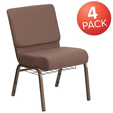 Emma And Oliver 4 Pack 21''w Church Chair With Book Rack