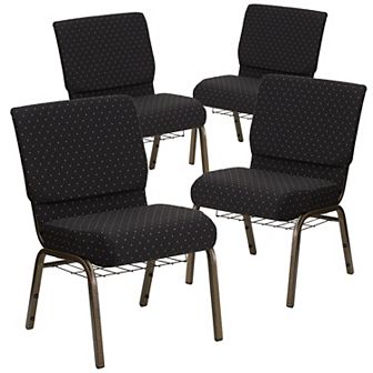 Emma And Oliver 4 Pack 21''w Church Chair With Book Rack