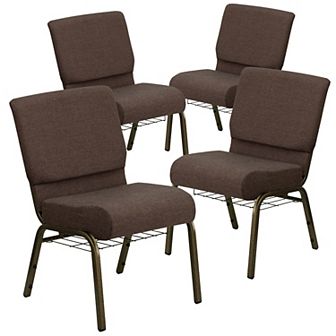 Emma And Oliver 4 Pack 21''w Church Chair With Book Rack