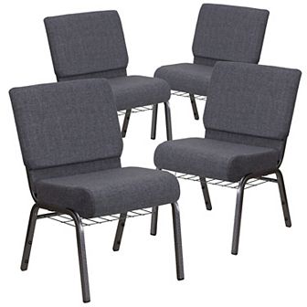 Emma And Oliver 4 Pack 21''w Church Chair With Book Rack