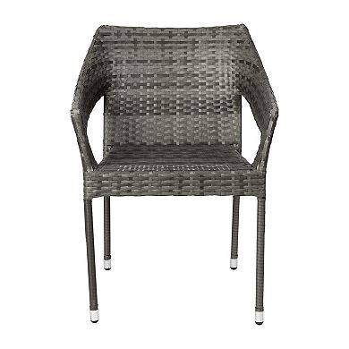 Emma and Oliver Embry All-Weather Indoor/Outdoor Stacking Patio Dining Chairs