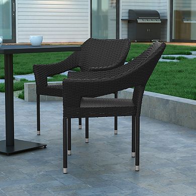 Emma and Oliver Embry All-Weather Indoor/Outdoor Stacking Patio Dining Chairs