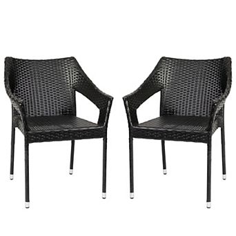 Emma and Oliver Embry All-Weather Indoor/Outdoor Stacking Patio Dining Chairs