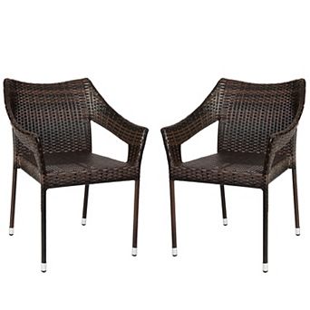 Emma and Oliver Embry All-Weather Indoor/Outdoor Stacking Patio Dining Chairs