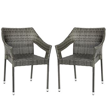 Emma and Oliver Embry All-Weather Indoor/Outdoor Stacking Patio Dining Chairs