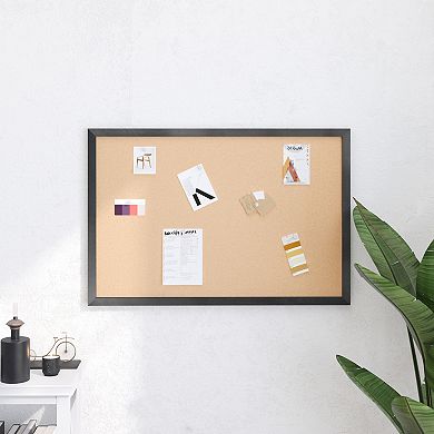 Merrick Lane Cristal Cork Display Board with Wooden Frame and Push Pins