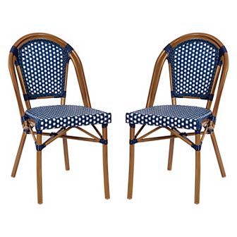 Merrick Lane Sacha Stacking Bistro Chair With Pe Seat And Back And Aluminum Frame