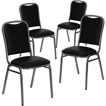 Emma And Oliver 4 Pack Stacking Banquet Chair With Vinyl And 1.5'' Thick Seat - Frame