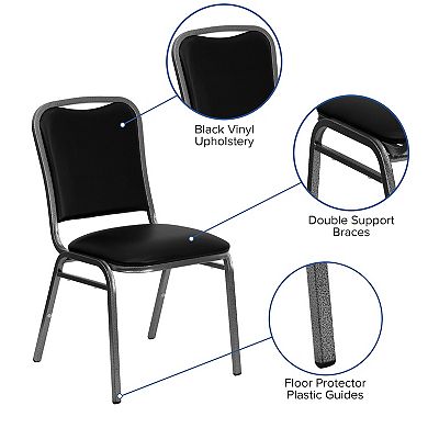 Emma And Oliver 4 Pack Stacking Banquet Chair With Vinyl And 1.5'' Thick Seat - Frame