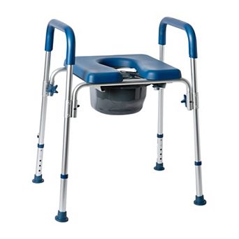 Emma And Oliver Height Adjustable Portable Heavy Duty Commode And Shower Chair