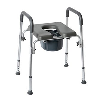 Emma And Oliver Height Adjustable Portable Heavy Duty Commode And Shower Chair