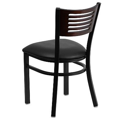 Emma And Oliver 2 Pack Decorative Slat Back Metal Restaurant Chair