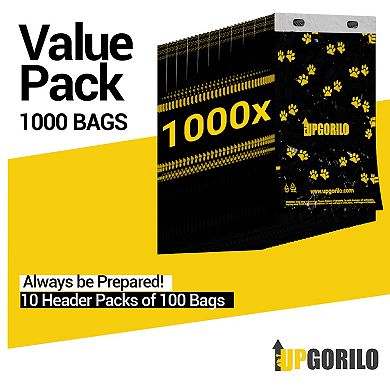 Emma and Oliver Kirk Set of 10 Header Pull Bags - 1000 Premium Pet Waste Station Bags