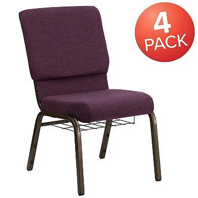 Emma And Oliver 4 Pack 18.5''w Church Chair With Book Rack