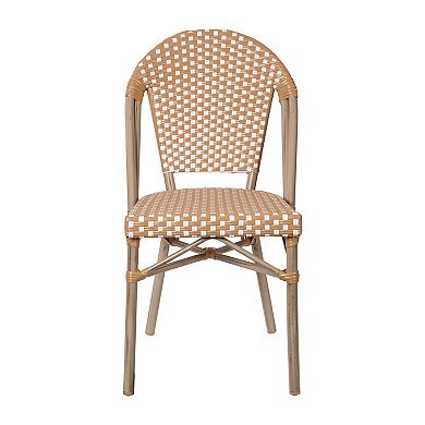 Merrick Lane Celia Indoor/outdoor Stacking Bistro Chair With Aluminum Frame