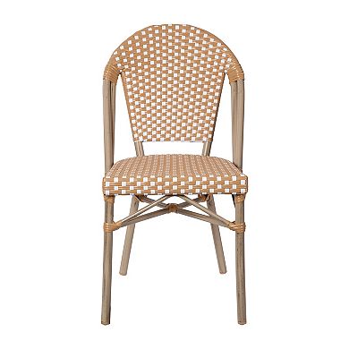 Merrick Lane Celia Indoor/outdoor Stacking French Bistro Chair With Aluminum Frame