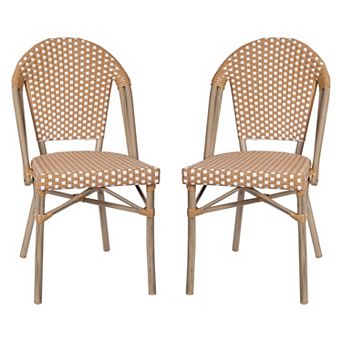 Merrick Lane Celia Indoor/outdoor Stacking Bistro Chair With Aluminum Frame