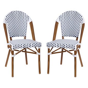 Merrick Lane Celia Indoor/outdoor Stacking Bistro Chair With Aluminum Frame